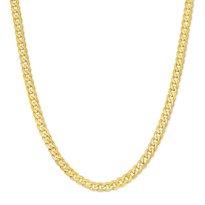 3.9mm 14k gold beveled curb chain necklace