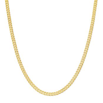 18 Inches 3mm 14K Gold Curb Link Chain Necklace