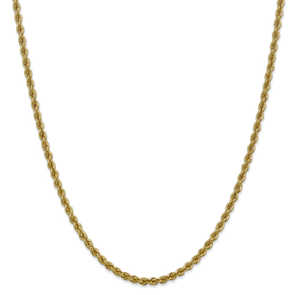 3mm 14K Solid Gold Handmade Rope Chain