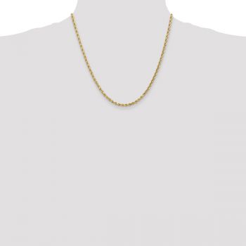10K Gold 3mm Diamond-Cut Rope Chain Necklace 5