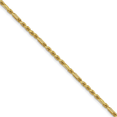 3mm Milano Rope Chain 14K Solid Gold