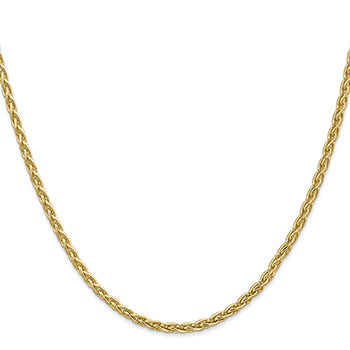 3mm Parisian Wheat Chain Necklace 14K Solid Gold