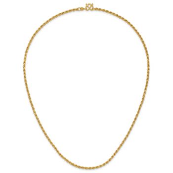 24K Gold 3mm Rope Chain Necklace 4
