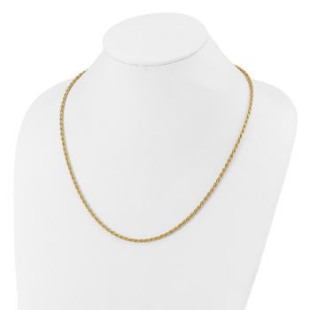24K Gold 3mm Rope Chain Necklace 5