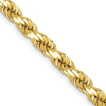 10K Gold 4.5mm Diamond-Cut Rope Chain Necklace 2