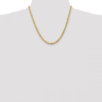 10K Gold 4.5mm Diamond-Cut Rope Chain Necklace 4