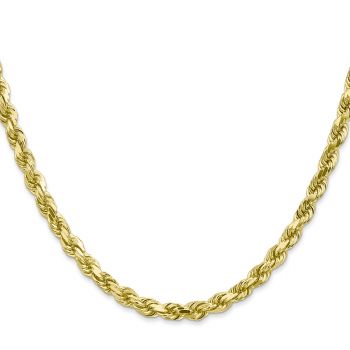 10K Gold 4.5mm Diamond-Cut Rope Chain Necklace