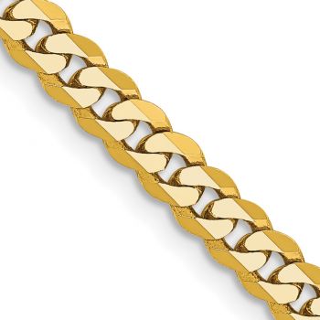 Italian 10K Gold 4mm Curb Link Chain Necklace 2