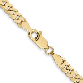 Italian 10K Gold 4mm Curb Link Chain Necklace 3