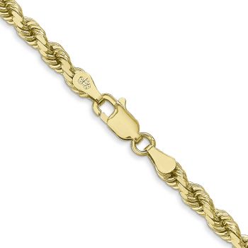 10K Gold 4mm Diamond-Cut Rope Chain Necklace 3
