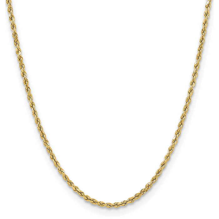 4mm hollow rope chain 14k gold