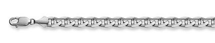 5.25mm 14k white gold mariner link chain necklace