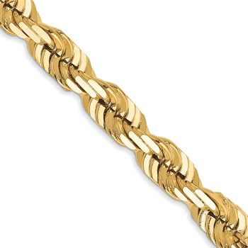 10K Gold 5.5mm Diamond-Cut Rope Chain 2