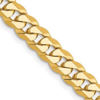 Italian 10K Gold 5.75mm Beveled Curb Chain Necklace 2