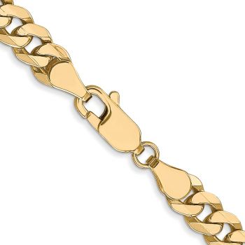 Italian 10K Gold 5.75mm Beveled Curb Chain Necklace 3