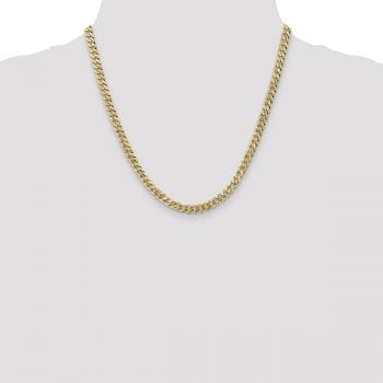 Italian 10K Gold 5.75mm Beveled Curb Chain Necklace 4