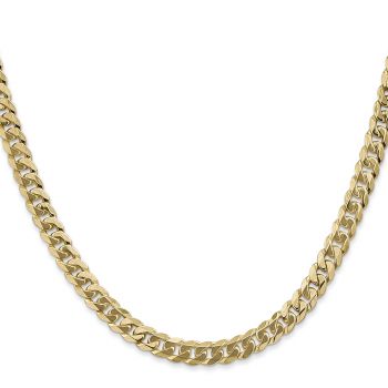Italian 10K Gold 5.75mm Beveled Curb Chain Necklace