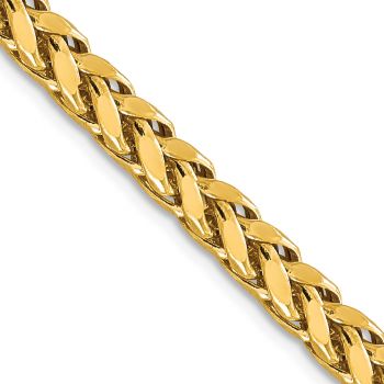 5mm Semi-Solid Diamond-Cut Parisian Wheat Chain in 14K Gold 2