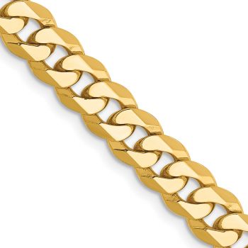 10K Gold 6.25mm Beveled Curb Chain 2