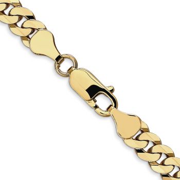 10K Gold 6.25mm Beveled Curb Chain 3