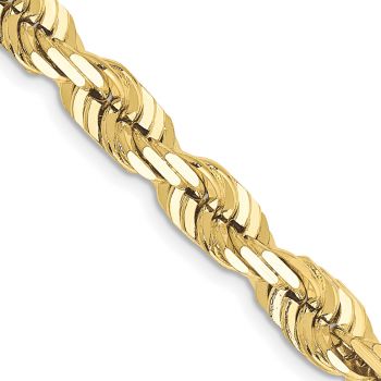 Heavy 10K Gold 6.5mm Diamond-Cut Rope Chain 2