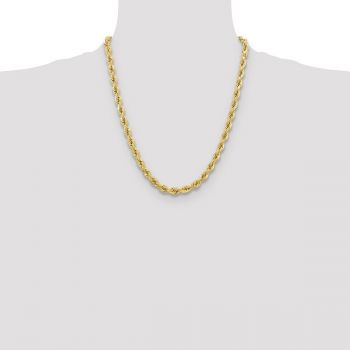 Heavy 10K Gold 6.5mm Diamond-Cut Rope Chain 4