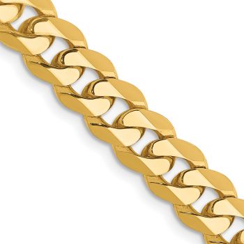 10K Gold 6.75mm Beveled Curb Link Chain 2