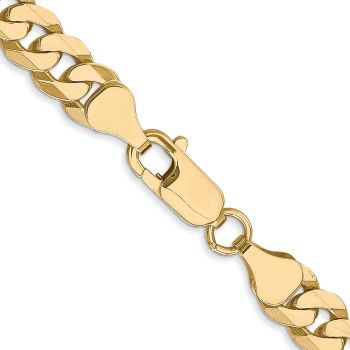 10K Gold 6.75mm Beveled Curb Link Chain 3