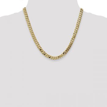 10K Gold 6.75mm Beveled Curb Link Chain 4