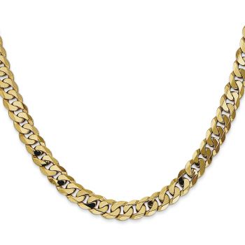 10K Gold 6.75mm Beveled Curb Link Chain
