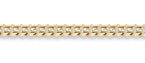 6mm 14K Solid Gold Curb Chain Necklace