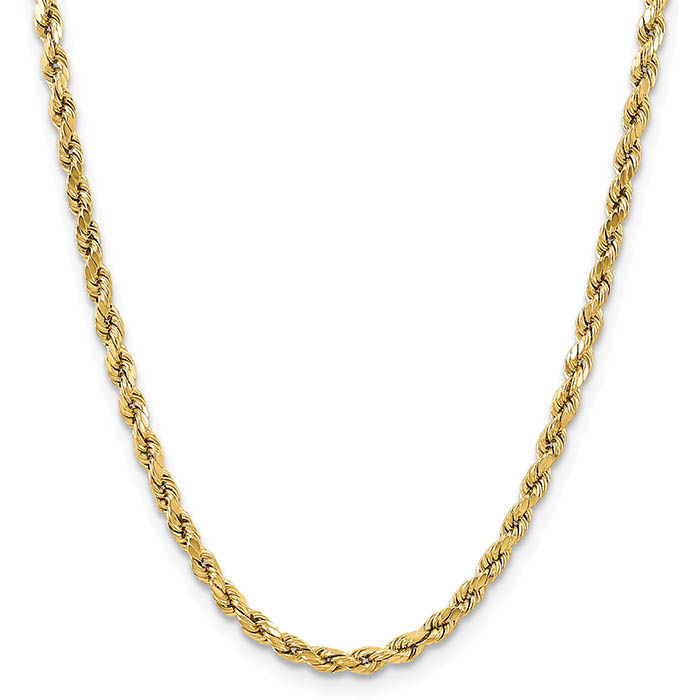 6mm hollow rope chain 14k gold