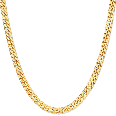 6mm Miami Cuban Chain Necklace, 14K Gold, 24