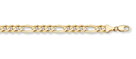 14K Gold 7mm Figaro Link Chain Necklace