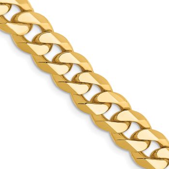 10K Gold 8.25mm Heavy Curb Chain Necklace 2