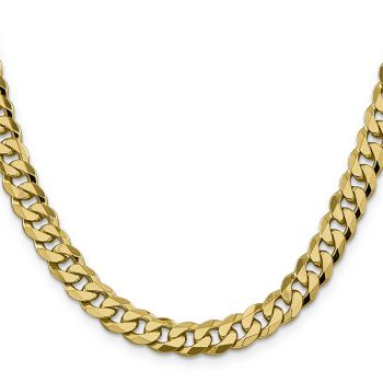 10K Gold 8.25mm Heavy Curb Chain Necklace