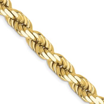 Heavy 10K Gold 8mm Diamond-Cut Rope Chain 2