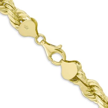 Heavy 10K Gold 8mm Diamond-Cut Rope Chain 3