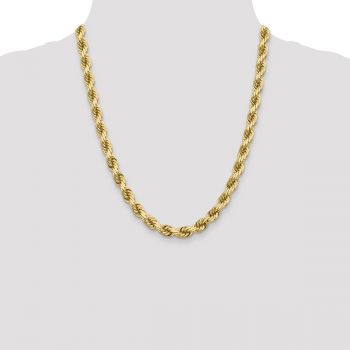Heavy 10K Gold 8mm Diamond-Cut Rope Chain 4