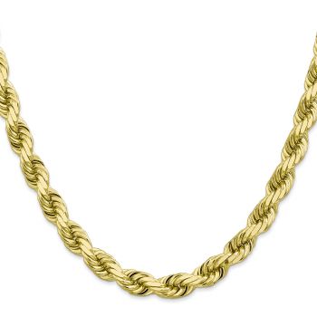 Heavy 10K Gold 8mm Diamond-Cut Rope Chain