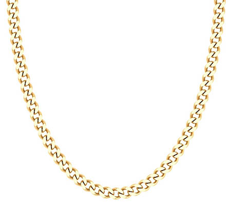 Handmade 14K Solid Gold 5mm Curb Chain Necklace