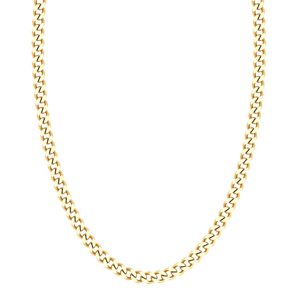 Handmade 14K Solid Gold 5mm Curb Chain Necklace