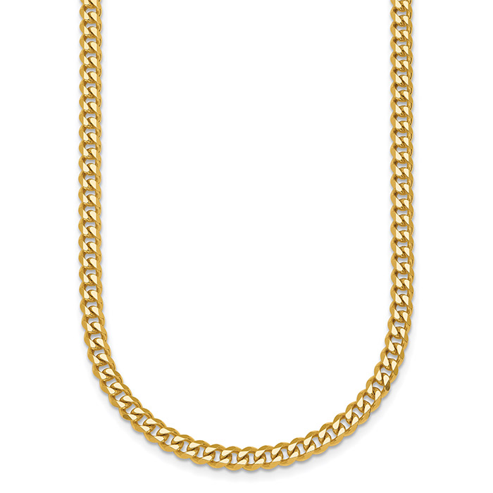Italian 14K Gold 4.2mm Curb Link Chain Necklace, 24 Inches
