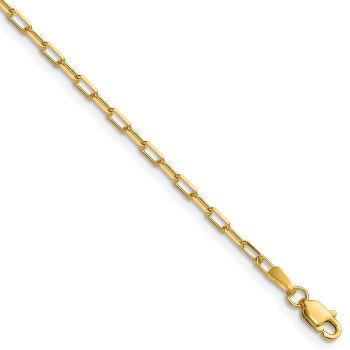 Italian 14K Gold 2.1mm Paperclip Link Chain Necklace 2