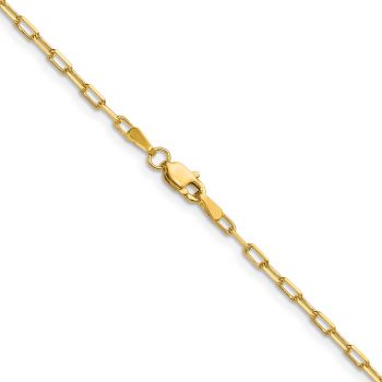Italian 14K Gold 2.1mm Paperclip Link Chain Necklace 3