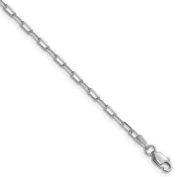 Italian 2.1mm Paperclip Link Chain Necklace in 14K White Gold 2