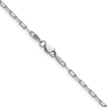 Italian 2.1mm Paperclip Link Chain Necklace in 14K White Gold 3