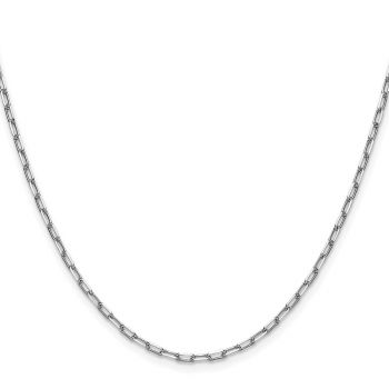 Italian 2.1mm Paperclip Link Chain Necklace in 14K White Gold