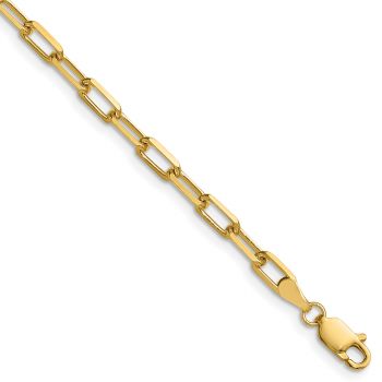 Italian 14K Gold 3.4mm Paperclip Link Necklace 2