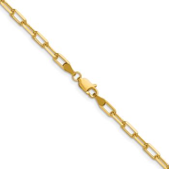 Italian 14K Gold 3.4mm Paperclip Link Necklace 3